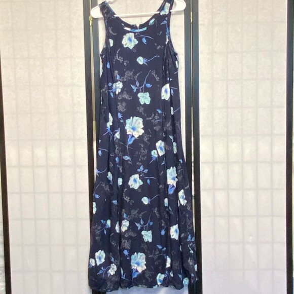 Vintage Molly Malloy Floral Tank Maxi Dress Crop Textured Jacket 2pc Set Blue 12 - Picture 6 of 15